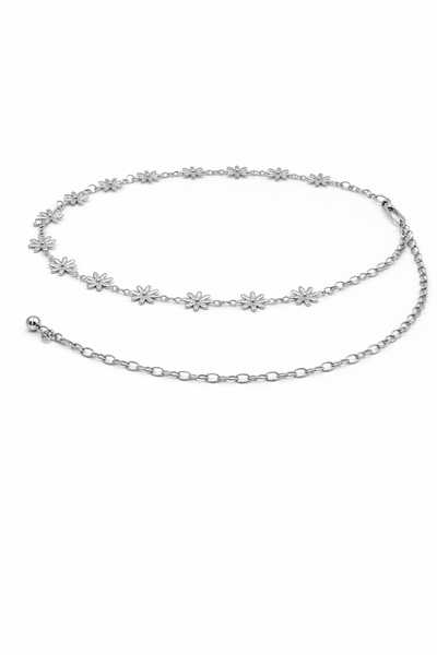 CINTO CADENA DE METAL PLATEADO X UNIDAD