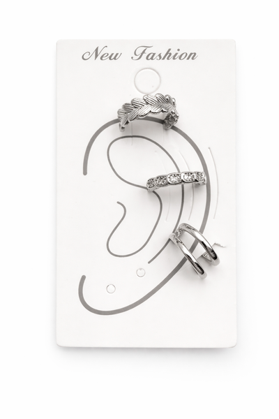 EAR CUFF PLATEADO X 3 X SET