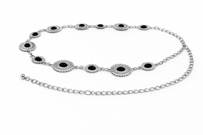 CINTO CADENA DE METAL PLATEADO X UNIDAD