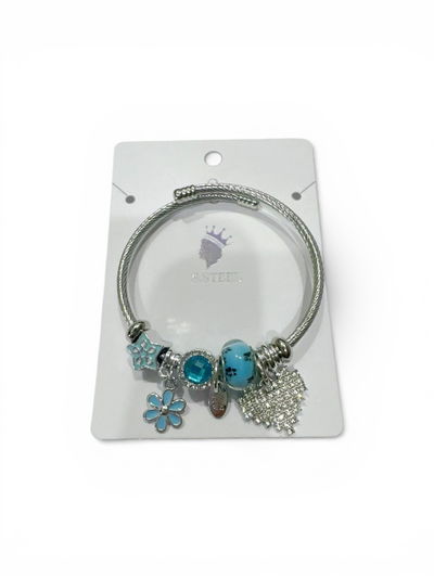 PULSERA ESCLAVA DE ACERO CON DIJES X UNIDAD