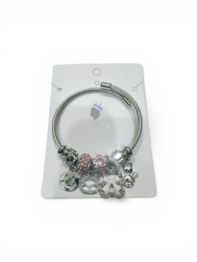 PULSERA ESCLAVA DE ACERO CON DIJES X UNIDAD