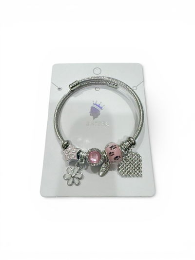 PULSERA ESCLAVA DE ACERO CON DIJES X UNIDAD