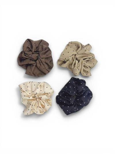 SCRUNCHIES GRANDES TELA PREMIUM LUNARES X DOCENA