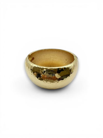 PULSERA CHUNKY ANCHA DE METAL DORADO X UNIDAD