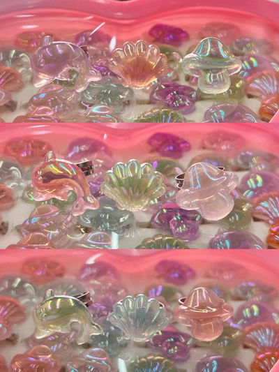 SET X 3 ANILLOS INFANTILES CON APLIQUES MARINOS