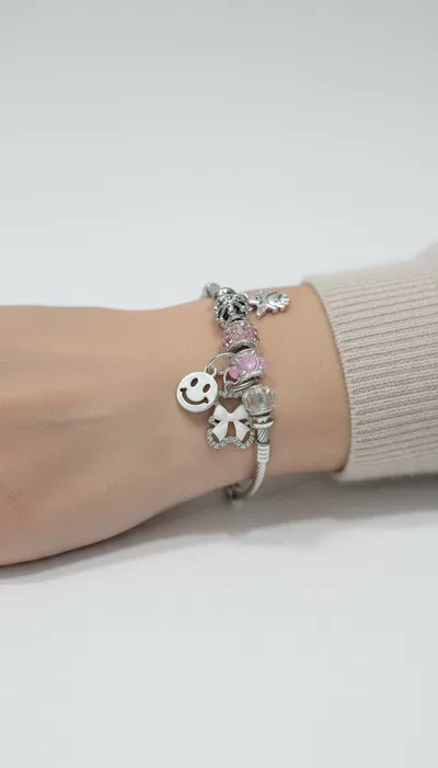 PULSERA ESCLAVA DE ACERO CON DIJES X UNIDAD