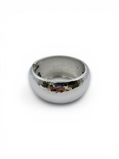 PULSERA CHUNKY ANCHA DE METAL PLATEADO X UNIDAD