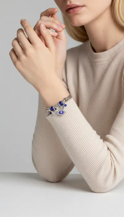 PULSERA ESCLAVA DE ACERO CON DIJES X UNIDAD