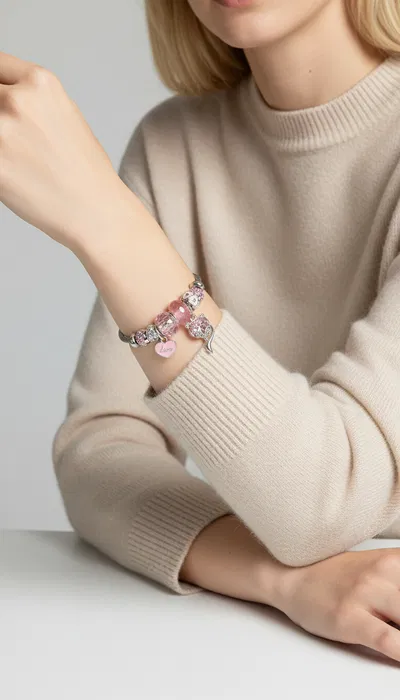 PULSERA ESCLAVA DE ACERO CON DIJES X UNIDAD