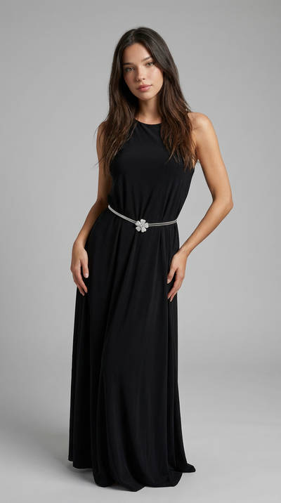 CINTO ELASTICO CON APLIQUE PLATEADO CON STRASS X UNIDAD