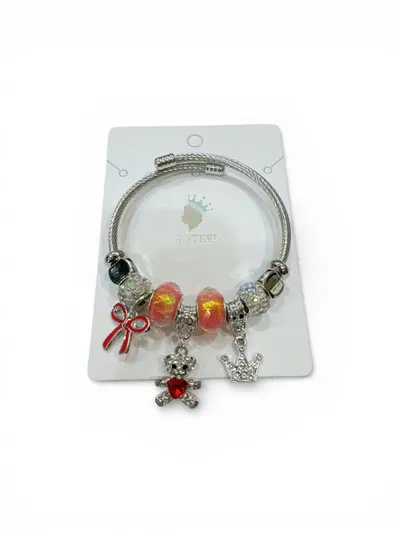PULSERA ESCLAVA DE ACERO CON DIJES X UNIDAD