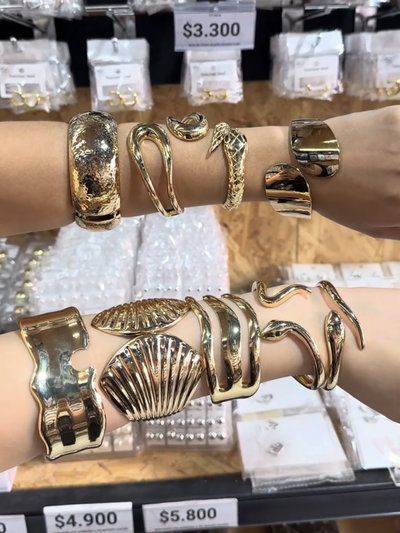 PULSERA DE METAL DORADO X UNIDAD