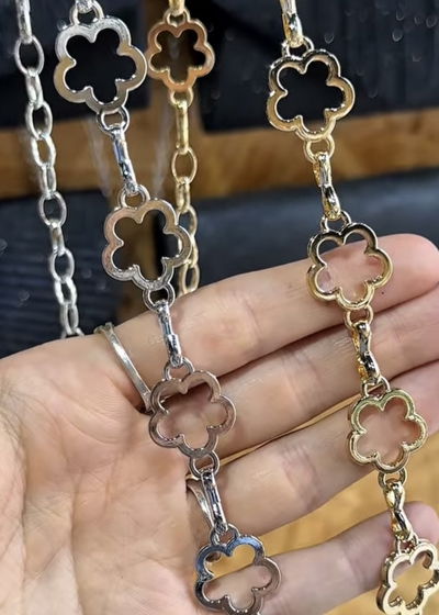 CINTO CADENA DE METAL PLATEADO X UNIDAD