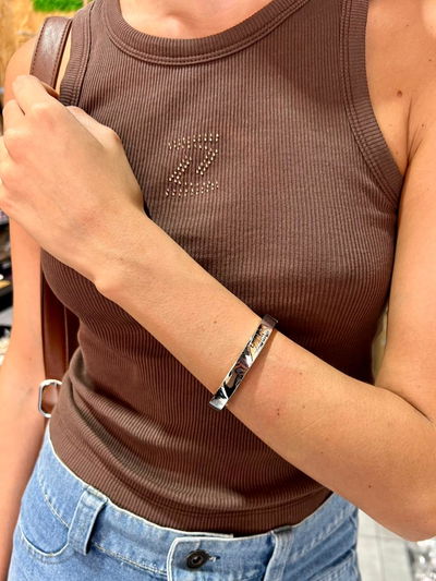 PULSERA MINIMALISTA DE METAL PLATEADO X UNIDAD