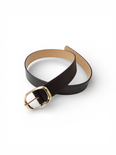 CINTO ANCHO ECOCUERO CHOCOLATE CON HEBILLA X UNIDAD