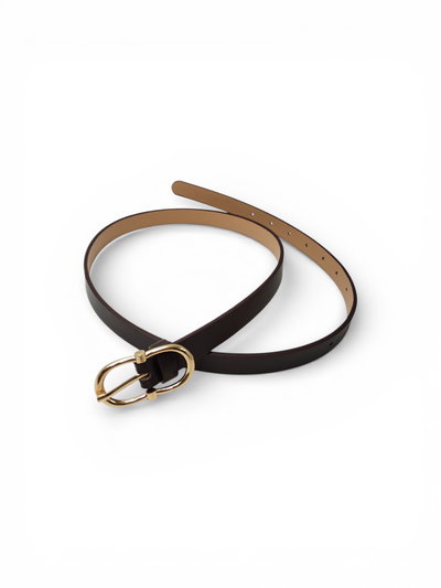 CINTO ECOCUERO CHOCOLATE CON HEBILLA X UNIDAD