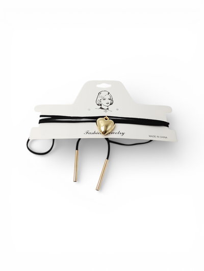 CHOCKER CON CORAZÓN DORADO MEDIANO X UNIDAD