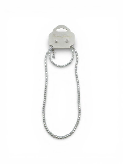 SET COLLAR AROS PULSERA PERLAS X SET