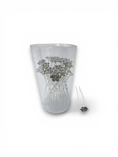 HORQUILLAS FLOR CON STRASS X 20 X TUBO