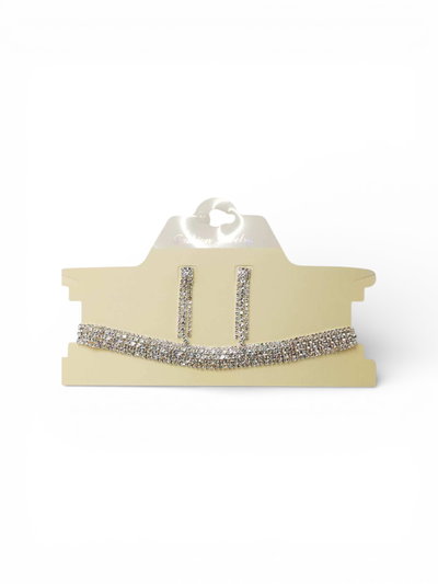 SET DE AROS Y COLLAR CON STRASS X SET
