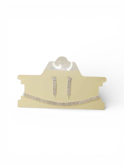 SET DE AROS Y COLLAR CON STRASS X SET