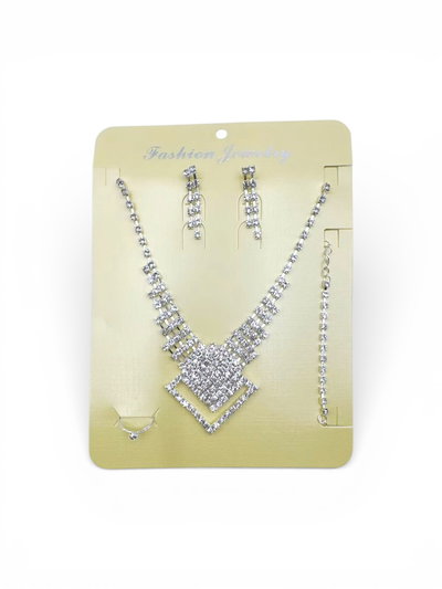 SET DE AROS COLLAR PULSERA ANILLO CON STRASS X SET