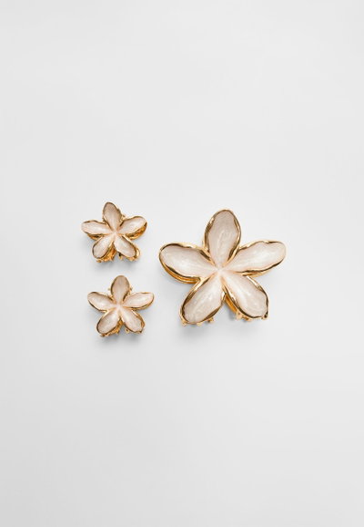 SET 3 BROCHES PREMIUM EFECTO MARMOL CREMA