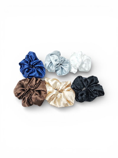 SCRUNCHIES CON STRASS X DOCENA