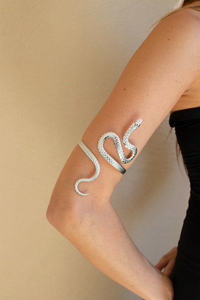 BRAZALETE SERPIENTE PLATEADO X UNIDAD