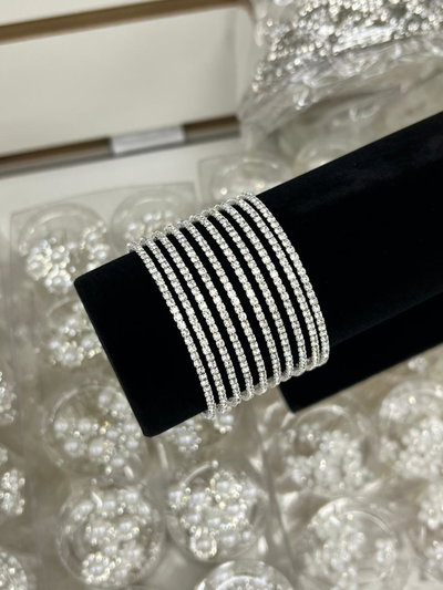 PULSERA STRASS ANCHA 10 HILERAS X UNIDAD