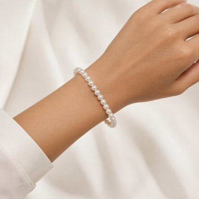 PULSERA PERLAS 0,5 CM X UNIDAD