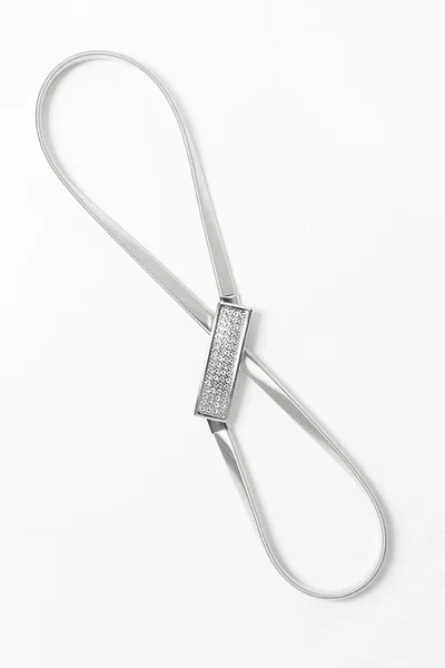 CINTO ELASTICO CON APLIQUE PLATEADO CON STRASS X UNIDAD