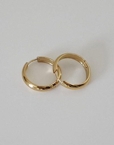 AROS ARGOLLA ACERO DORADO 2,1 CM X PAR