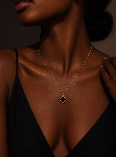 CADENA ACERO DORADO CON VAN CLEEF X UNIDAD