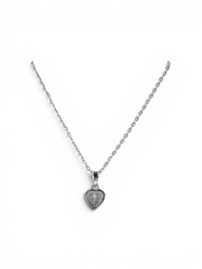 CADENA ACERO CON CORAZÓN STRASS X UNIDAD