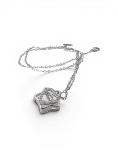 CADENA ACERO CON ESTRELLA CORAZÓN STRASS X UNIDAD