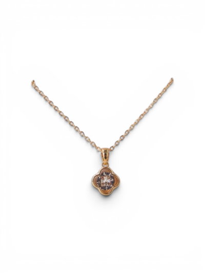 CADENA ACERO DORADO CON VAN CLEEF STRASS X UNIDAD