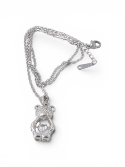CADENA ACERO CON OSITO STRASS X UNIDAD