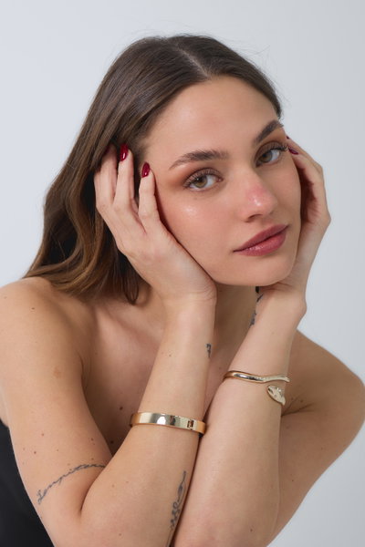 PULSERA LÍNEA PREMIUM SERPIENTE CRUZADA DORADA X UNIDAD