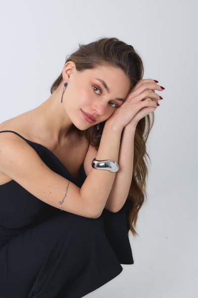 PULSERA LÍNEA PREMIUM ONDULADA PLATEADA X UNIDAD