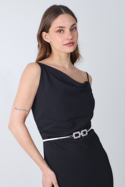 CINTO ELASTICO CON APLIQUE PLATEADO CON STRASS X UNIDAD