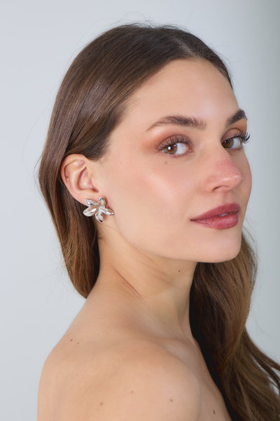 AROS DE ACERO FLOR HAWAIANA X PAR