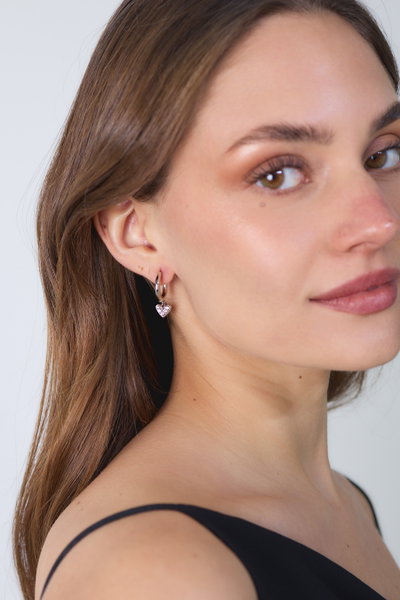 AROS DE ACERO ARGOLLA CON DIJE STRASS X PAR