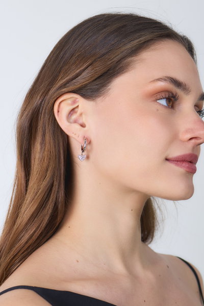 AROS DE ACERO ARGOLLA CON DIJE STRASS X PAR