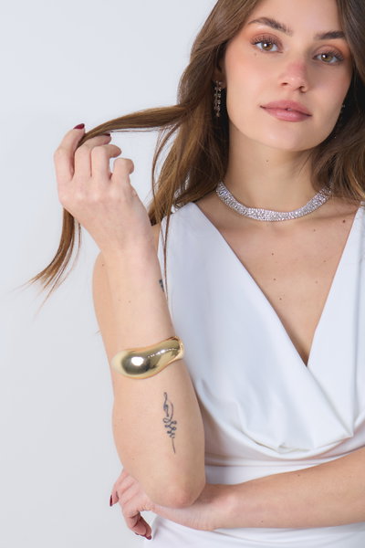PULSERA LÍNEA PREMIUM ONDULADA DORADA X UNIDAD