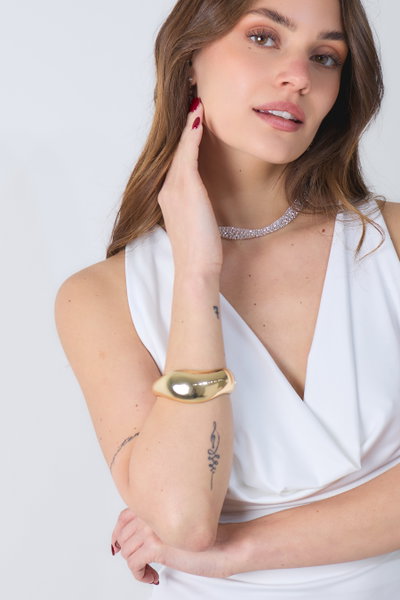 PULSERA LÍNEA PREMIUM ONDULADA DORADA X UNIDAD