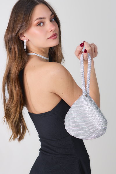 SET DE AROS Y COLLAR CON STRASS X SET