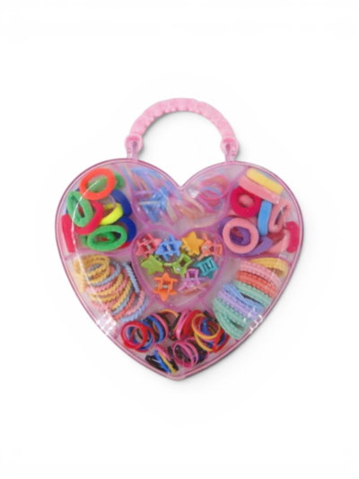 SET ACCES DE PELO EN CAJA CORAZÓN X UNIDAD