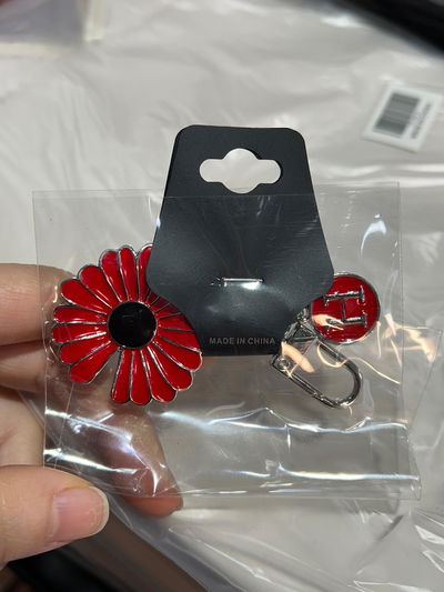 LLAVERO DE CARTERA FLOR X PCS METALICO CON STRASS