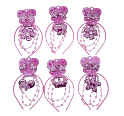 SET C-ACC DE PELO X CARD VINCHA COLITAS Y COLGANTE